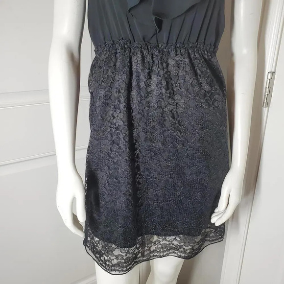 Xhilaration Black Ruffle Lace Mini Dress Size Medium Women's Juniors NWOT - Picture 7 of 13